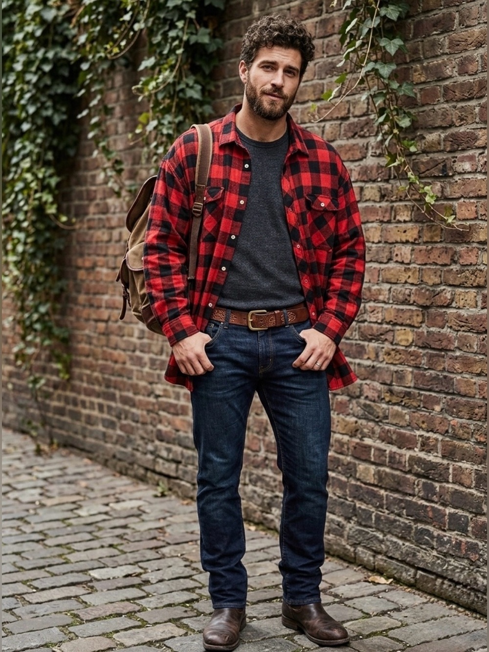 Design In Italy Luxury Collection Red Black Buffalo Plaid Flannel Shirt 8XL